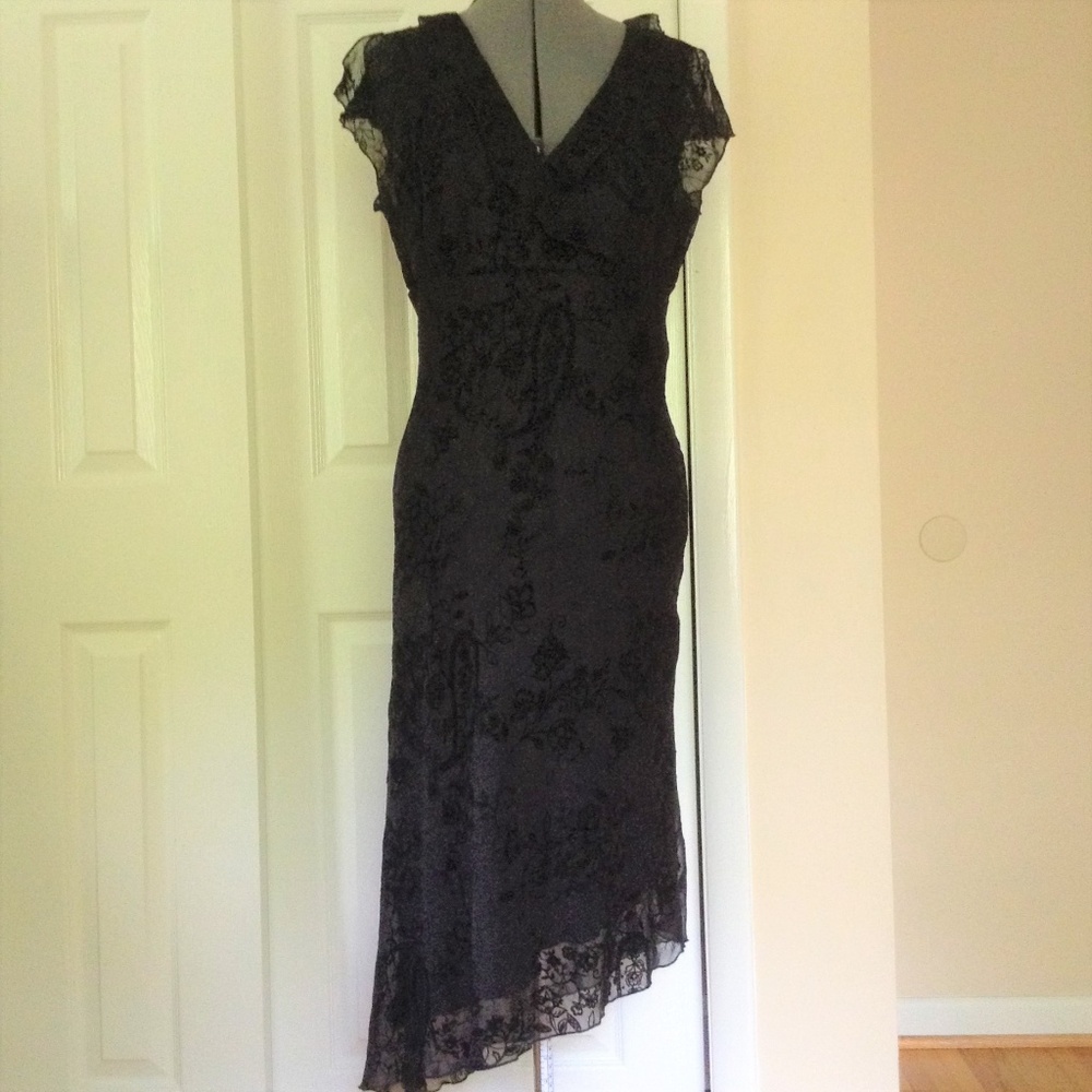 CDC  Velvet Burnout Asymmetric Cocktail Dress